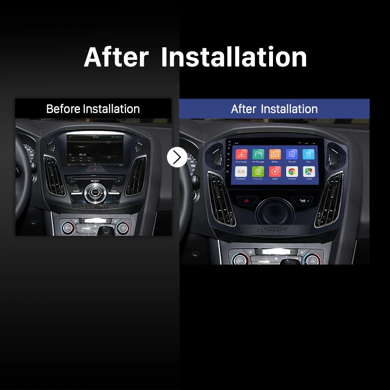 Harfey автомобильный Navi Android8.1 GPS 9 &quotHD стерео для Ford Focus 2011 2012 2015 поддержка OBD2 DVR SWC