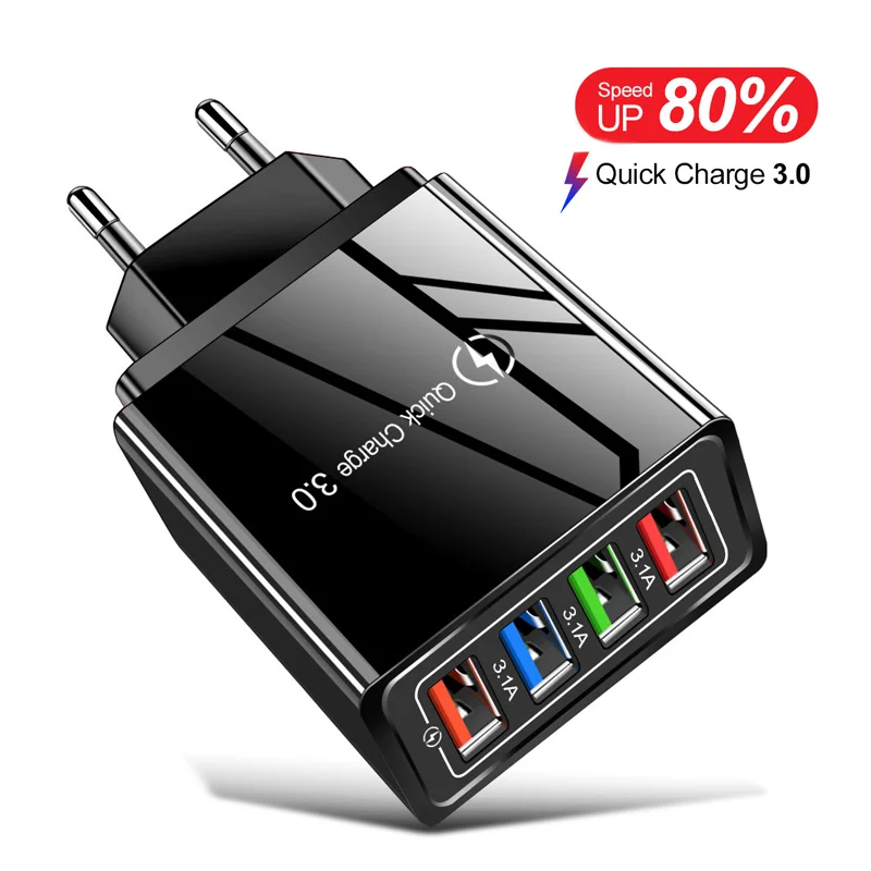 

Quick Charge 3.0 For iPhone Samsung S10 S9 S8 Charger Plug Wall Fast Charging For Xiaomi Mi Huawei Mobile Phone Chargers Adapter