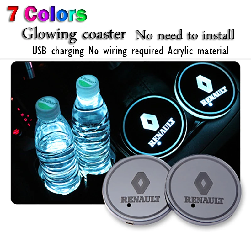 1 шт. автомобильный 7 цветов светодиодный USB светильник для чашки светящийся Coaster