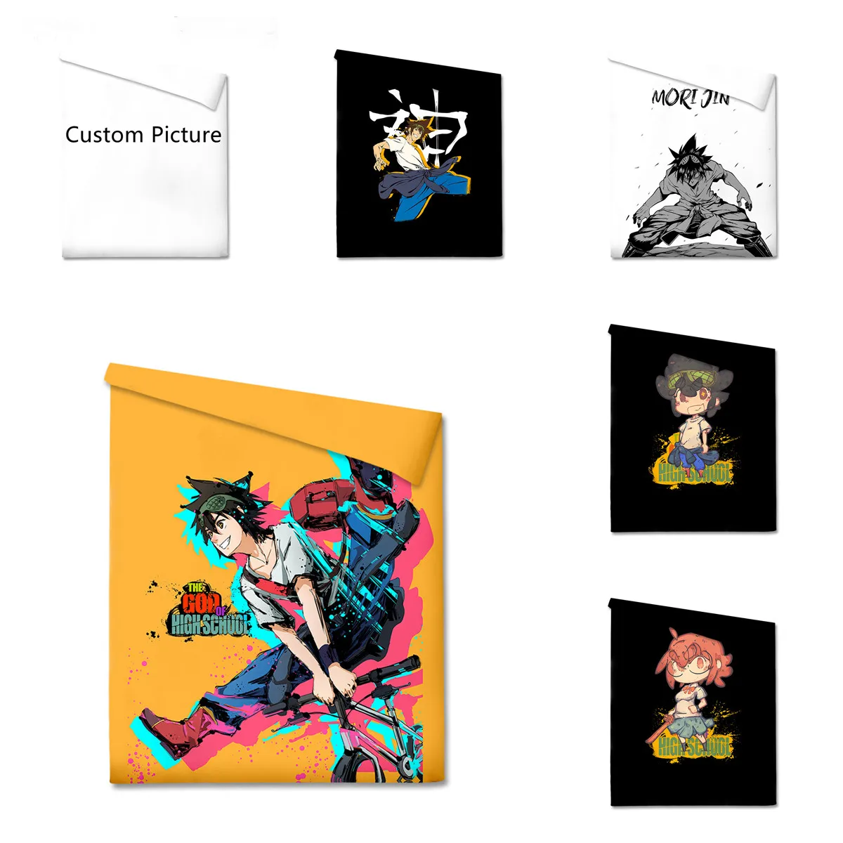 

3D DIY Custom Anime The God of High School Bed Quilt Duvet Cover Home Textile Bedding Sets Home Decor Bedclothes Milk Silk