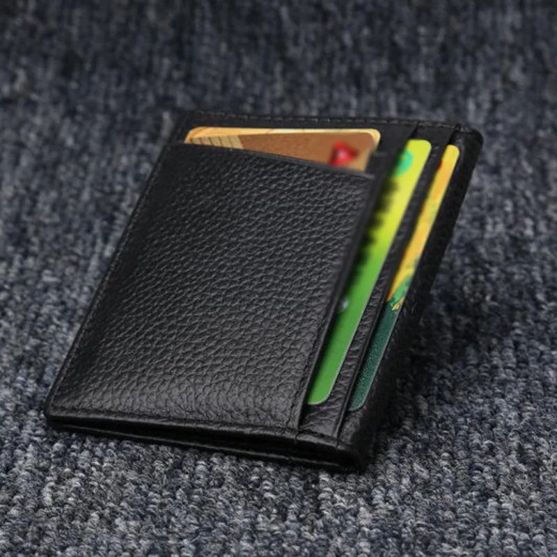 Модный мужской короткий кошелек прочный из коровьей кожи держатель для