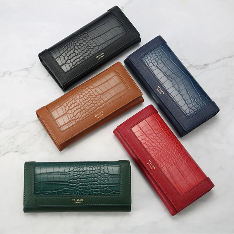 luxury womens wallets brand designer long wallet female leather purse id card holder women purses ladies clutch phone carteiras free global shipping