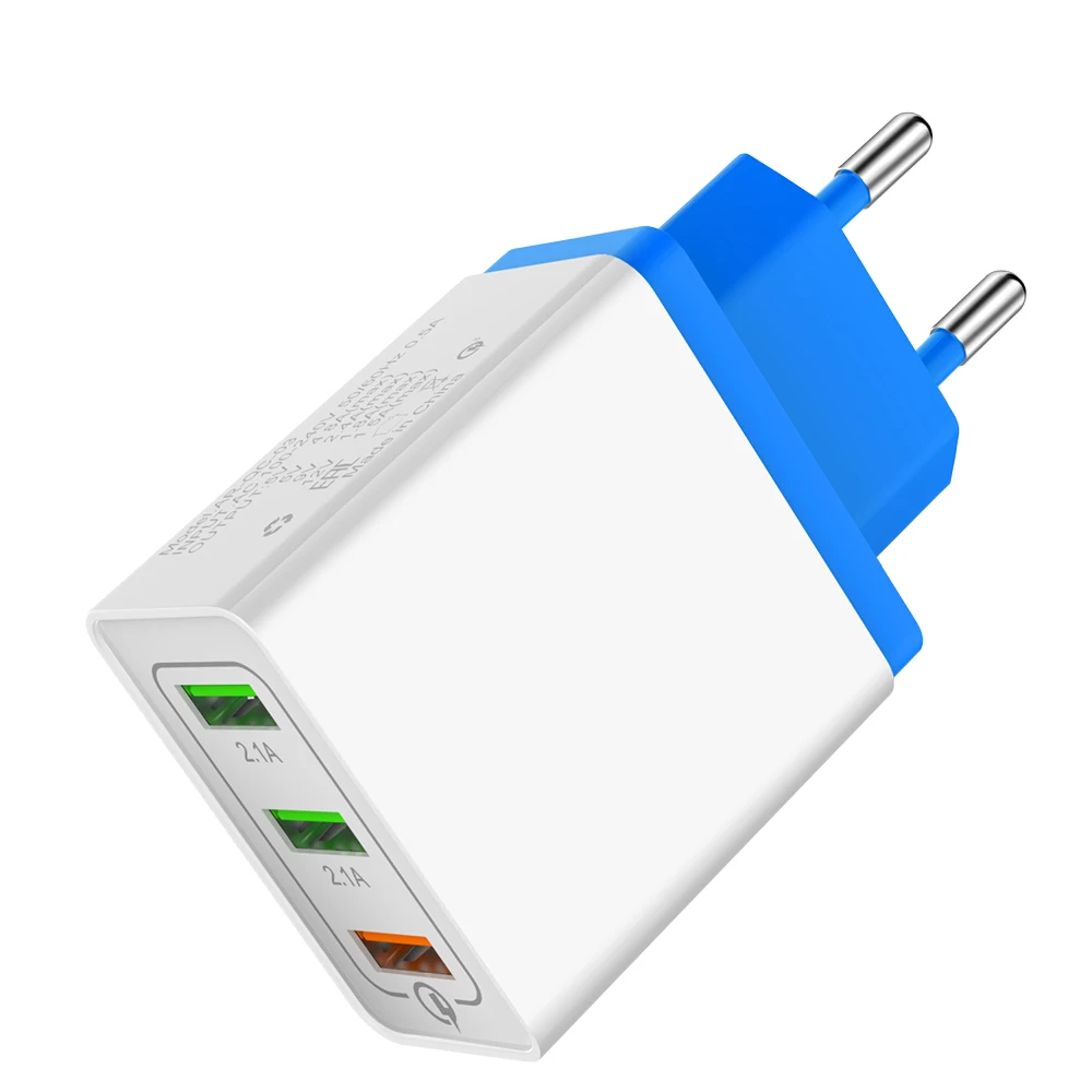Быстрая зарядка 3,0 USB Зарядное устройство 5V 2.4A QC3.0 быстрой зарядки USB для путешествий настенное Зарядное устройство для iPhone samsung мобильного телефона Xiaomi Зарядное устройство - Тип штекера: Blue