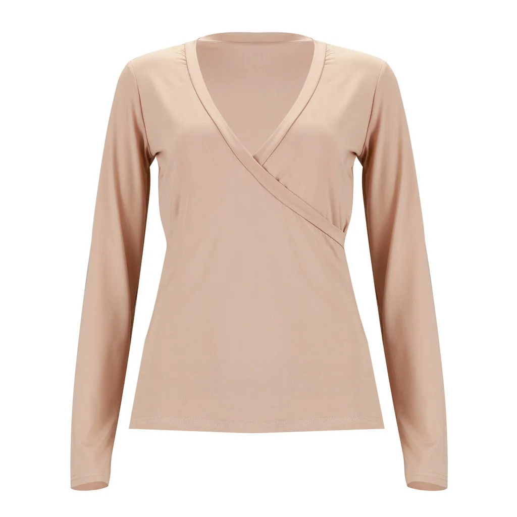 Женская блузка с v образным вырезом осенняя модная пикантная запахом