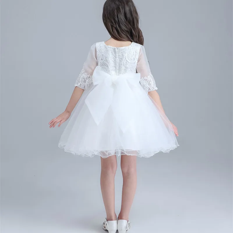 

Kids Girls Birthday Party Wedding Princess Dress for Girls Clothes Lace Flowers Children Bridesmaid Elegant Dress