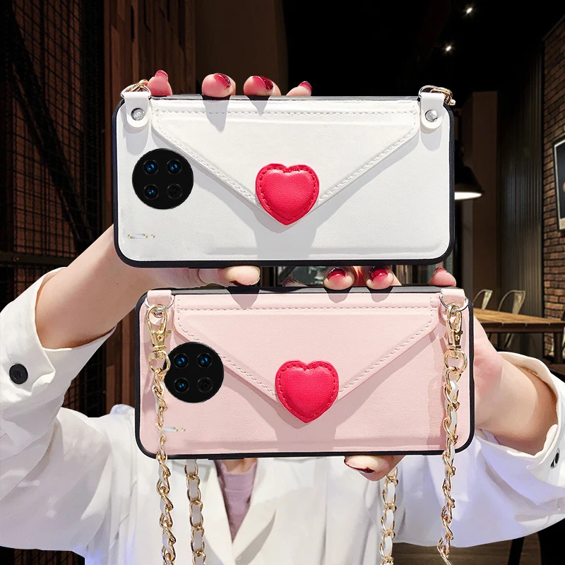 

Crossbody Leather Phone Case For iphone 11 12 PRO XS MAX XR X SE 6 7 8 plus Card slot back shell Wallet Cover With long chain