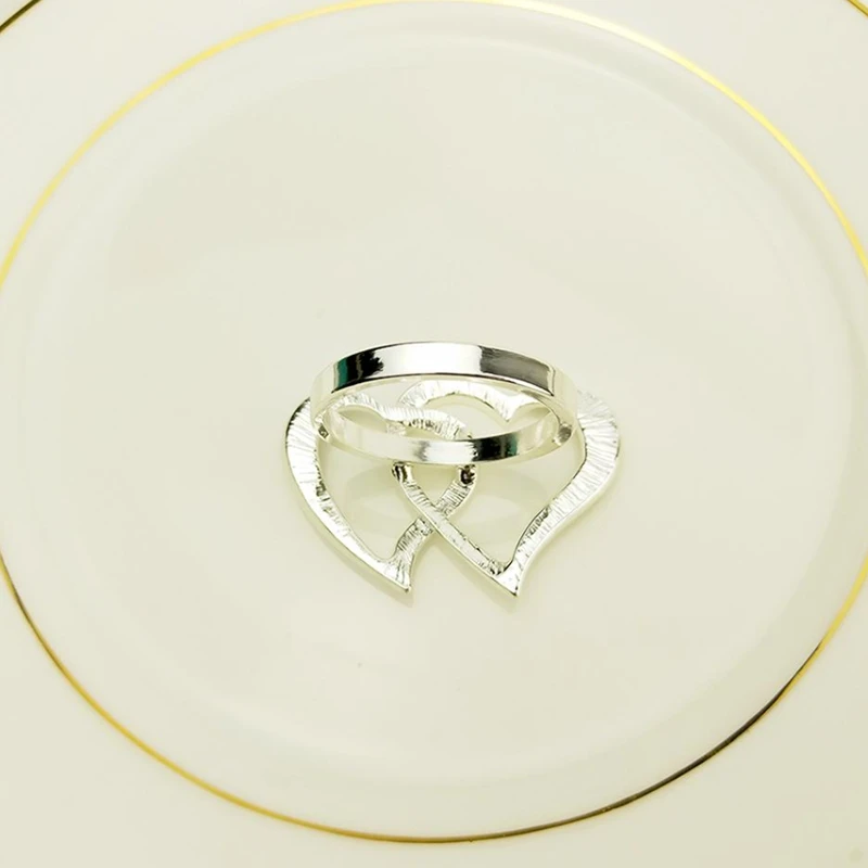 

12 Pcs Heart-Shaped Napkin Buckle Napkin Ring Decor for Valentine'S Day Table Decoration, 6 Pcs Gold & 6 Pcs Rose Gold