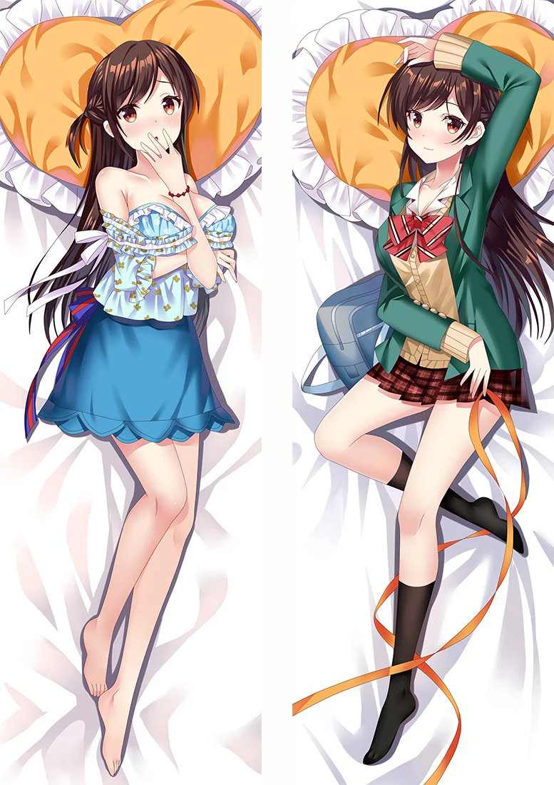 

Anime Rent A Girlfriend Ruka Chizuru Mizuhara Sumi Mami Cosplay Dakimakura Pillow Case Hugging Body Prop Pillow Cover