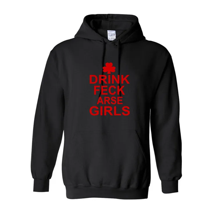 drink feck arse girls Hot Hoodies men Autumn And spring Brand Sweatshirts Men High Quality mens hoodie letter printing fashion | Мужская