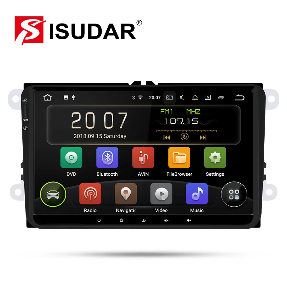 Isudar 2 Din Авто Радио Android 9 для VW/Golf/POLO/Passat/Skoda/Fabia/Octavia/Seat/Leon Автомобильный мультимедийный видео плеер gps USB DVR