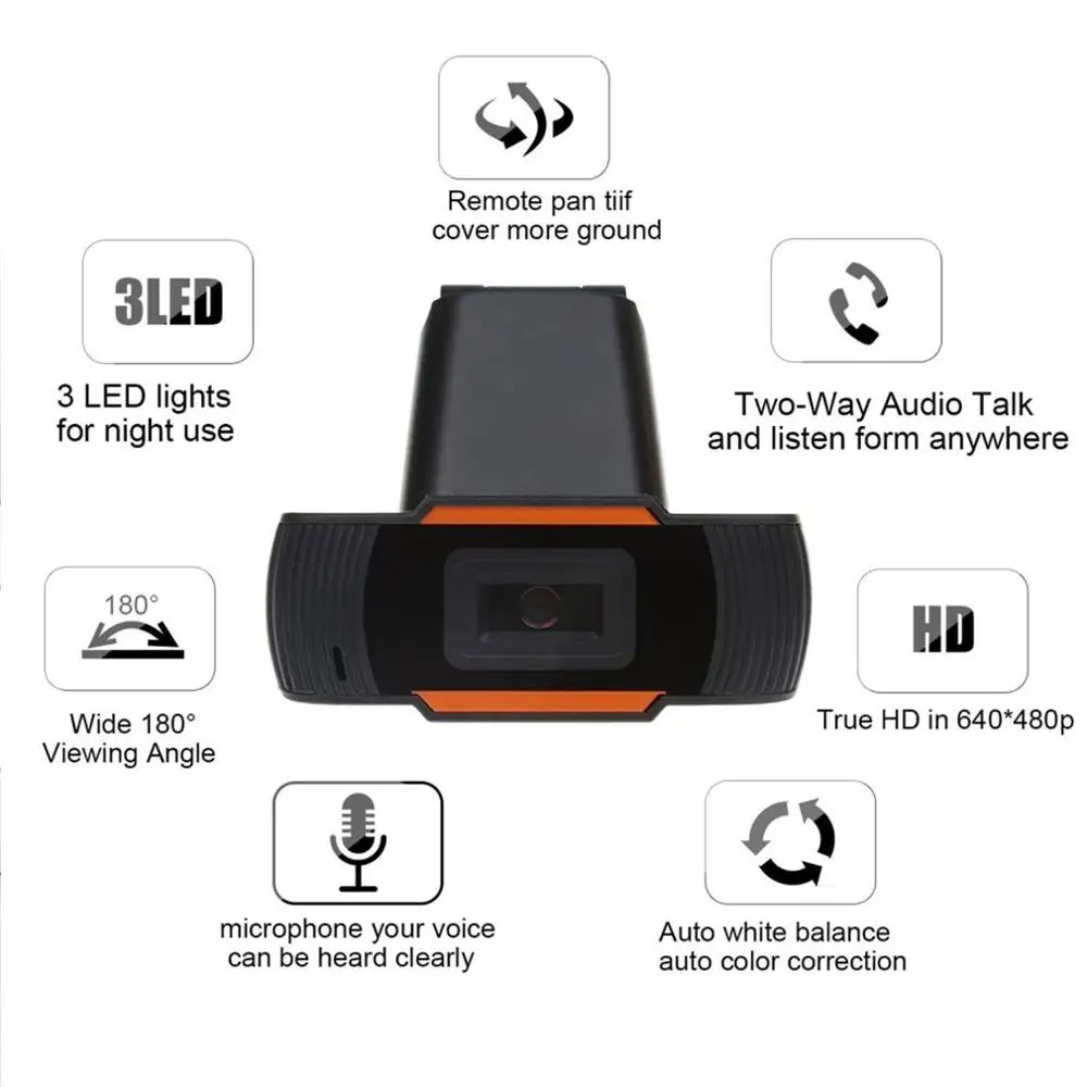 2020 Поворотная HD веб камера ПК мини USB 2 0 видео запись высокой четкости с 1080P/720P/480P