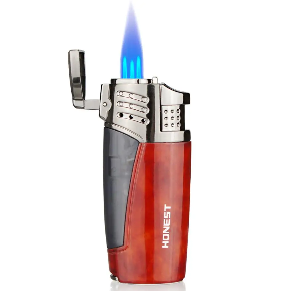HONEST 3 Jet Flame металлическая зажигалка для сигар бутан фонарь сигарет Зажигалка дуги