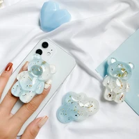 transparent phone holder griptok support grip tok handband fold finger stand luxury 3d cute bear phone accessories