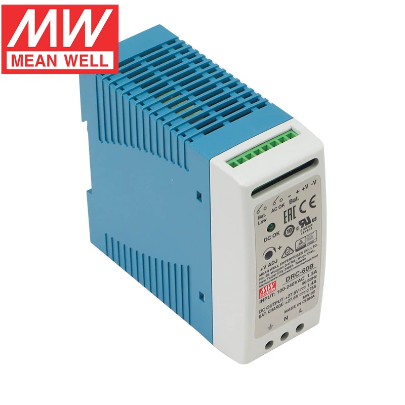 MEAN WELL DRC-60A B 60w Din Rail Power Supply AC to DC Single Output Switching Power Supply with Battery Charger with UPS