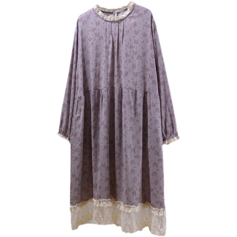 

2021 New Early Autumn Dress Women Long Sleeve O Neck Loose Midi Dress Casual Daily Wear zz1771