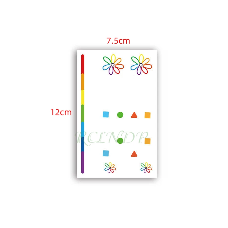 Водостойкая Временная светящаяся тату-наклейка цветок треугольник