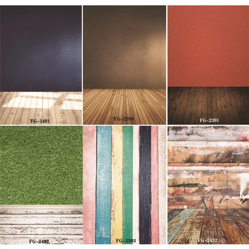 

Vinyl Custom Photography Backdrops Prop Wall and floor & Wooden Photography Background P20228-119
