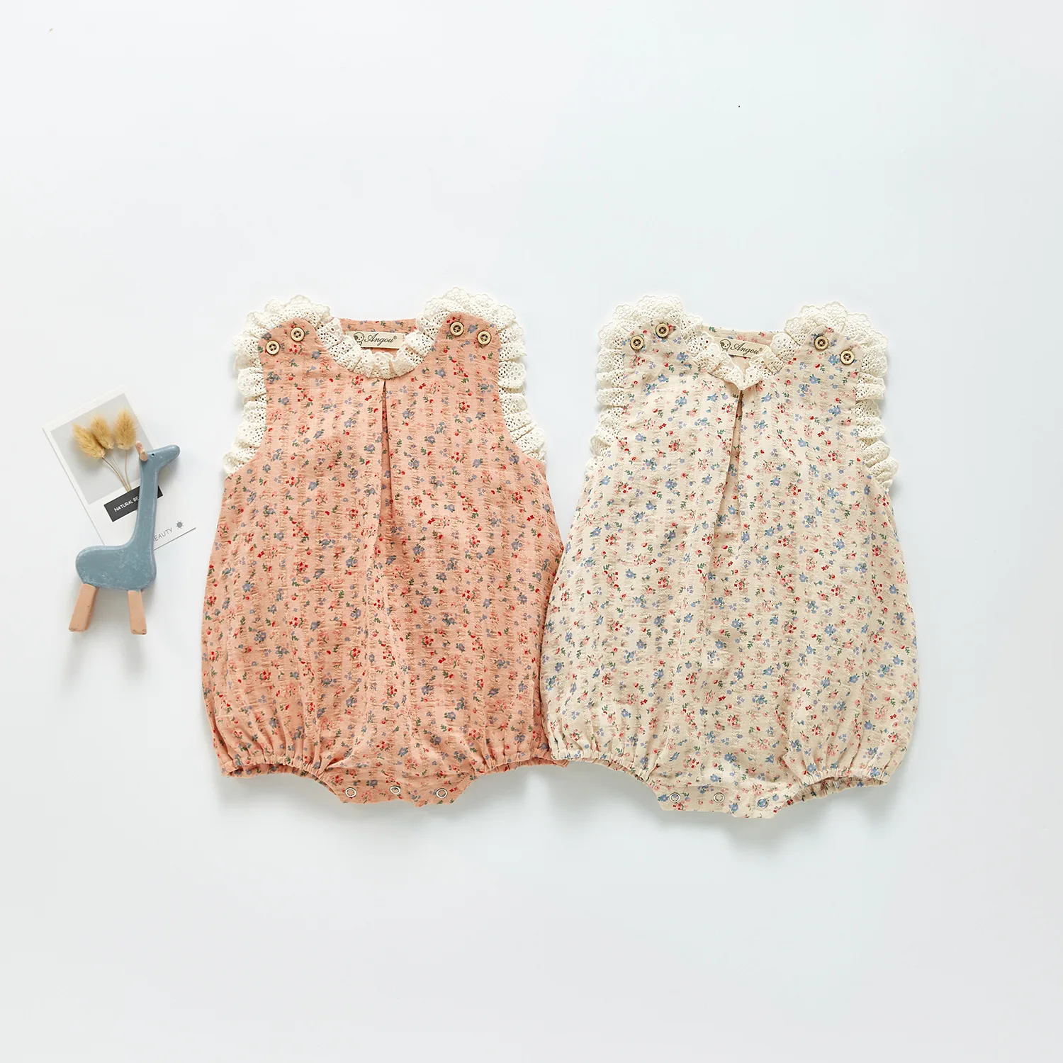 

Summer Flower Female Infants And Young Children, Clothing Lace Sleeveless Garment Of Conjoined Fart Bodysuits & One-Pieces