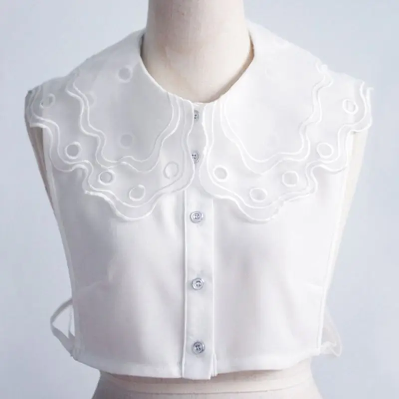 

Women White/Black Color Lace Detachable Lapel Choker Necklace Shirt Fake False Collar Fashion Clothes Accessories Shirt Collar