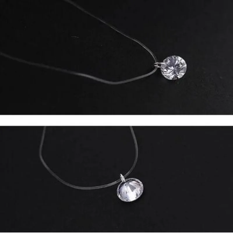 Ожерелья с кулоном из циркония ослепительное невидимое ожерелье хрустальной