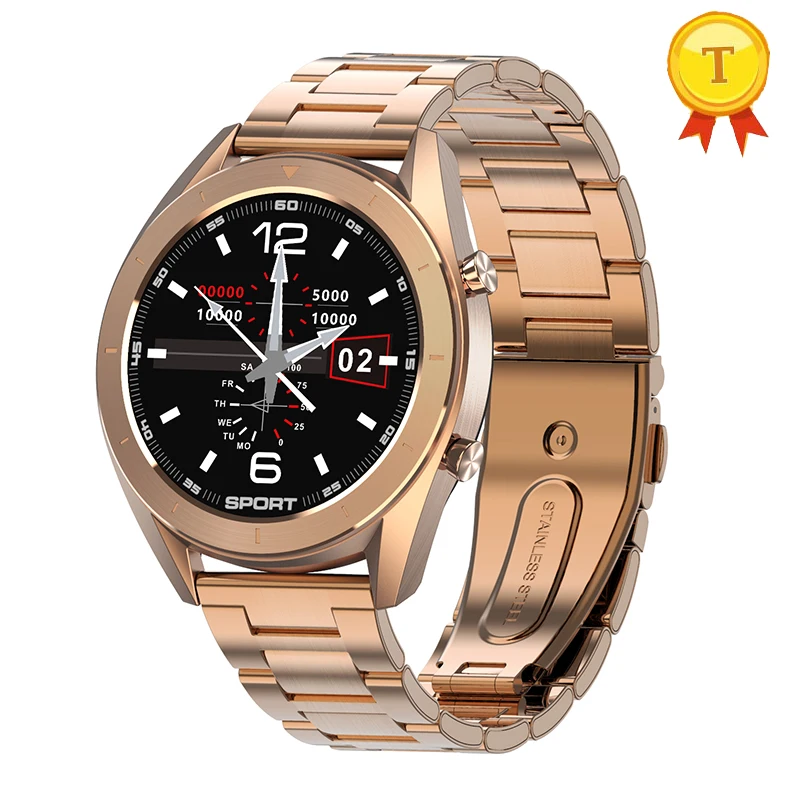 Хит продаж умные часы из нержавеющей стали с круглым HD-экраном водостойкие IP68 ЭКГ