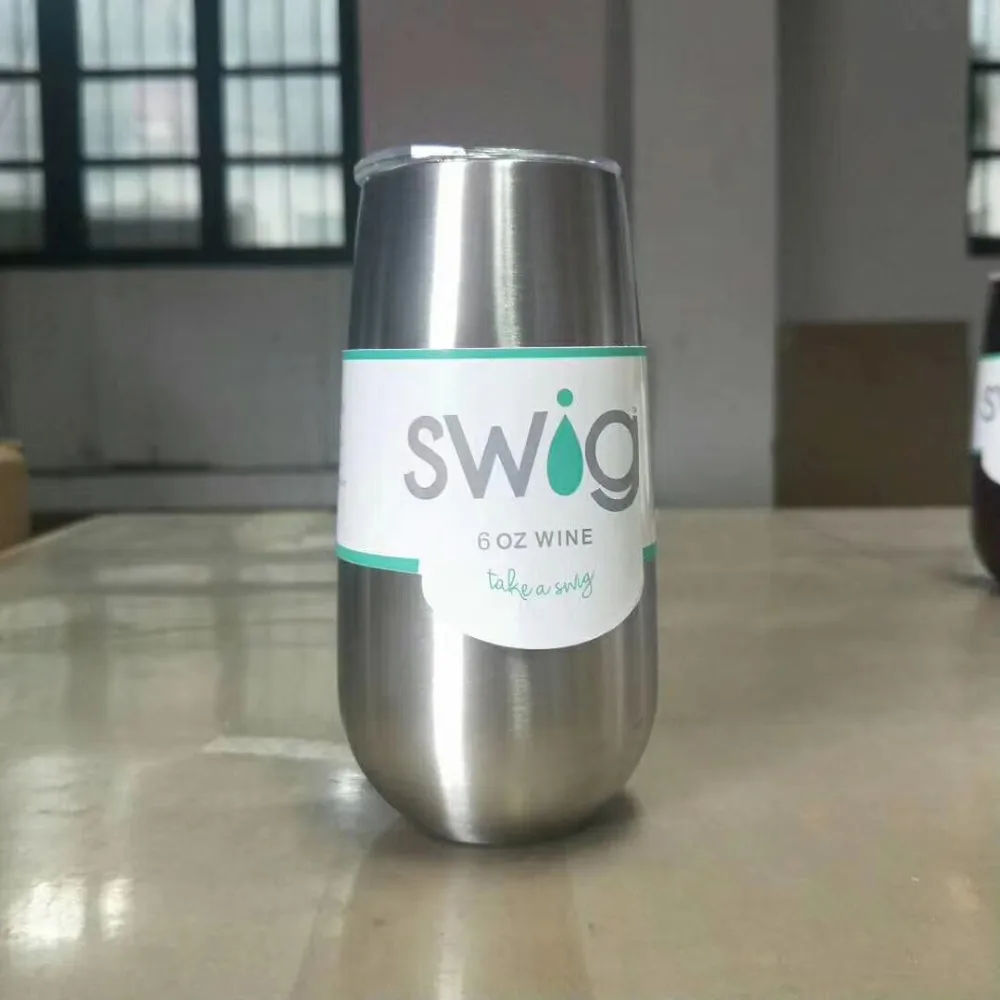 Stemless Swig винные чашки 6 унций стакан чашка из нержавеющей стали для шампанского термос Termo Vaso a o Inox