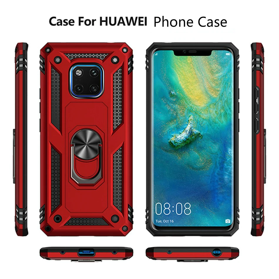 Ударопрочный чехол 360 для телефона Huawei P20/P30 Lite P30 Pro армированный автомобильный