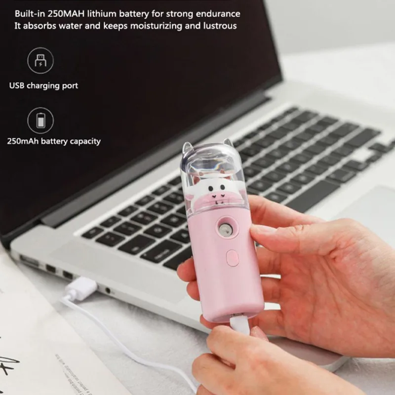 Mini Nano Mist Facial Sprayer Cooler Steamer USB Rechargeable Humidifier Moisturizing Beauty Instruments Face Skin Care | Красота и