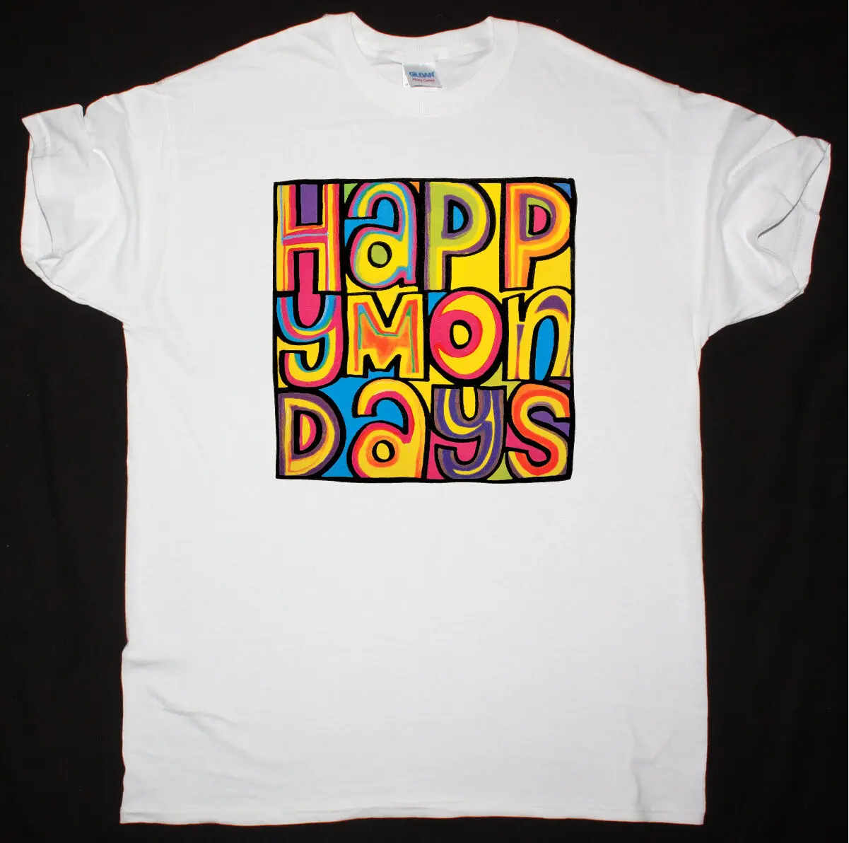 Happy Mondays логотип Альтернативная рок краситель кислотный черный винограда фермы