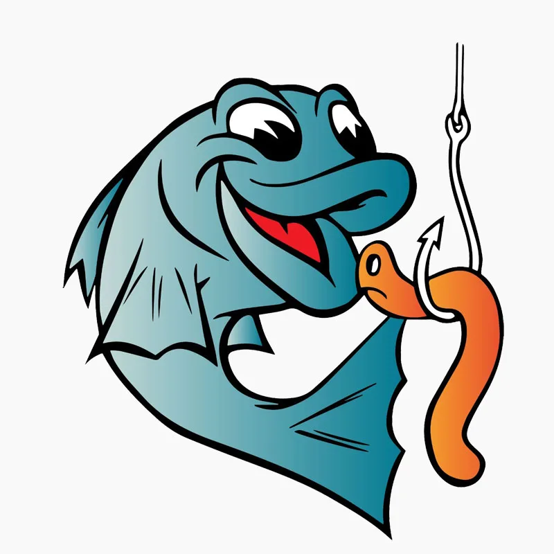 

Funny Fisherman Fish Fishing Worm Bite Hook Car Sticker Reflective Automobiles Vinyl Decals,13cm*11cm