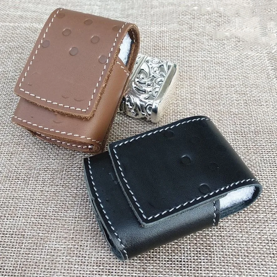 

Hand-stitched Lighter Case Cowhide Leather Protective Sleeve Lighter Storage Holster for Zippo Lighter Shell