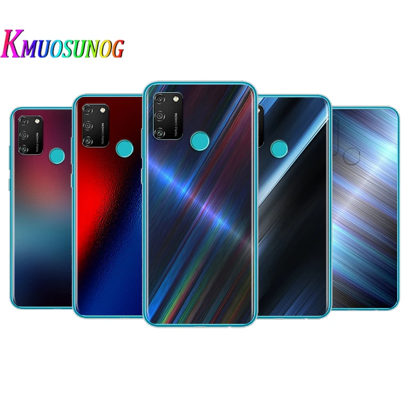

Transparent Cover Red Blue Brushed Metal For Honor V30 View 20 V20 30i 30S 30 20S 20E 20i 20 Lite Pro Plus Phone Case
