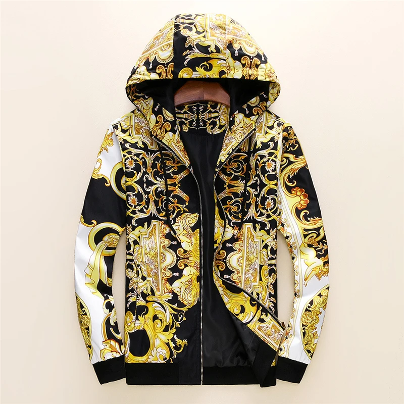 

Fashion Designer Mens Jacket Windbreaker Long Sleeve Mens Floral Jackets Hoodie Clothing Zippe Up Jacket Coat Plus Size Clothes