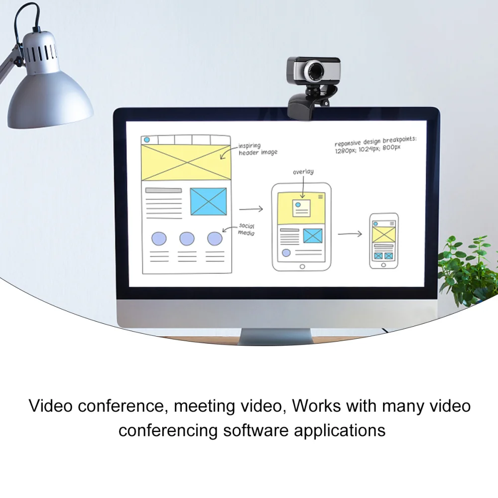 

Web Camera USB 2.0 Drive Free Webcam Web Cam with Microphone for PC Desktop