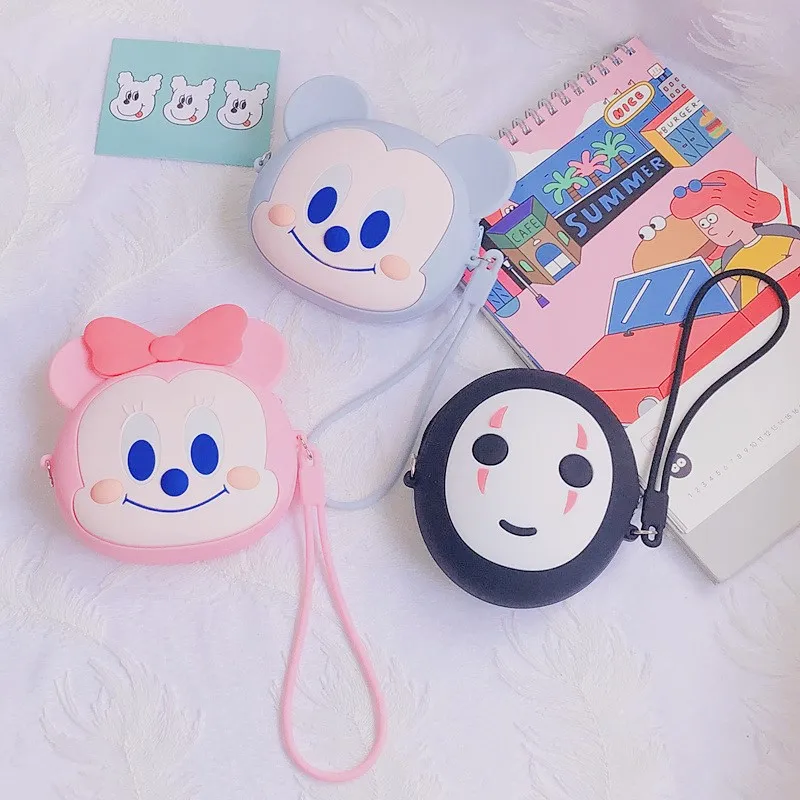 Мультяшный силиконовый женский кошелек для денег мини милый Дамский клатч