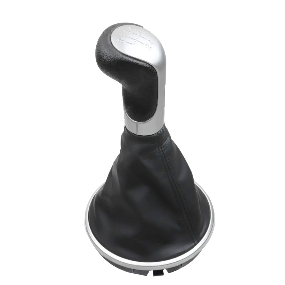 5 скоростная ручка переключения передач с кожаным чехлом для Skoda Fabia 2 2007 2010/Roomster 2006