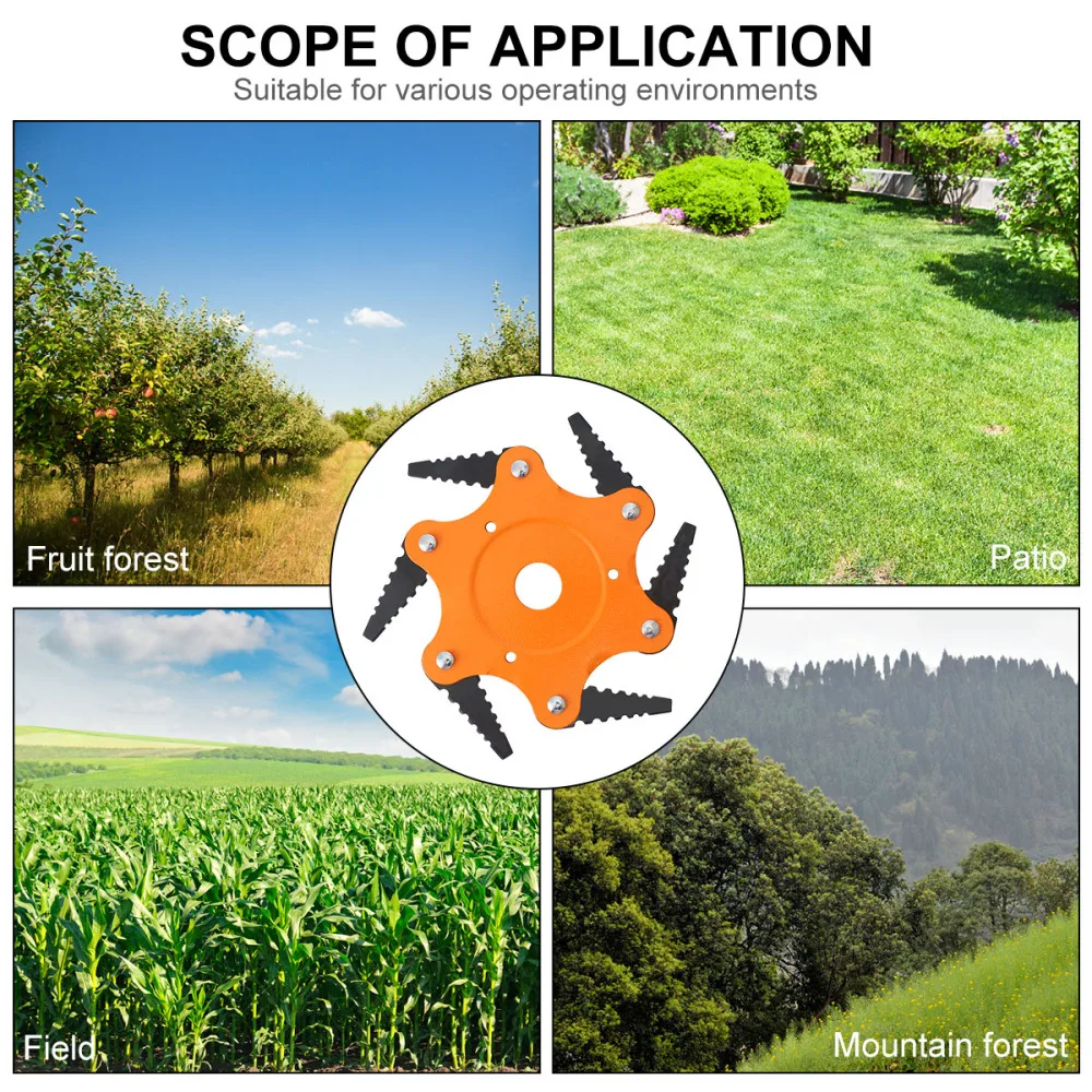 

1pc Toothed Style Lawn Mower Six Leaf Grass Trimmer Six Tooth Weeder Accessories Mower Tools (Yellow)