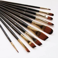 5pcs artist paint brush high quality nylon hair wood black handle watercolor acrylic oil brush painting art supplies