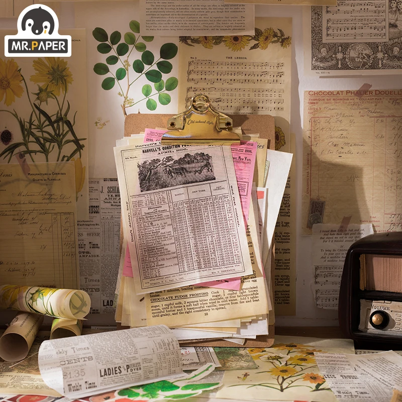 Mr.paper 40 шт./лот Europe Washi материал журнализация цилиндр Сделай Сам Скрапбукинг фон