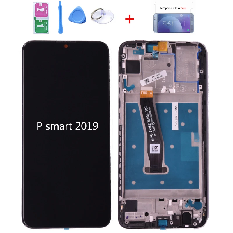 Для huawei P Smart ЖК-дисплей с кодирующий преобразователь сенсорного экрана в сборе с рамкой для P smart Запасная часть