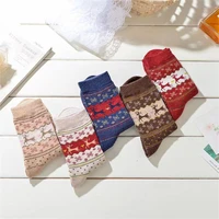 autumn and winter woolen thickened warm tube socks terry loose mouth cotton socks christmas totem wild cashmere socks