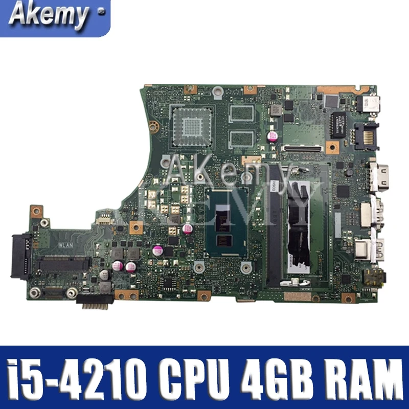 

AKEMY X455LA Laptop Motherboard For Asus X455LAB X455LJ X455LD X455LF X455LB Mainboard 100% test Ok i5-4210 CPU 4GB RAM