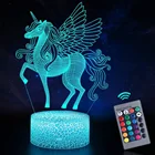 Ночсветильник Nighdn с единорогом 3d, иллюзия, ночсветильник для детей, подарок на день рождения, для девочек, украшение спальни, светодиодная настольная лампа с USB