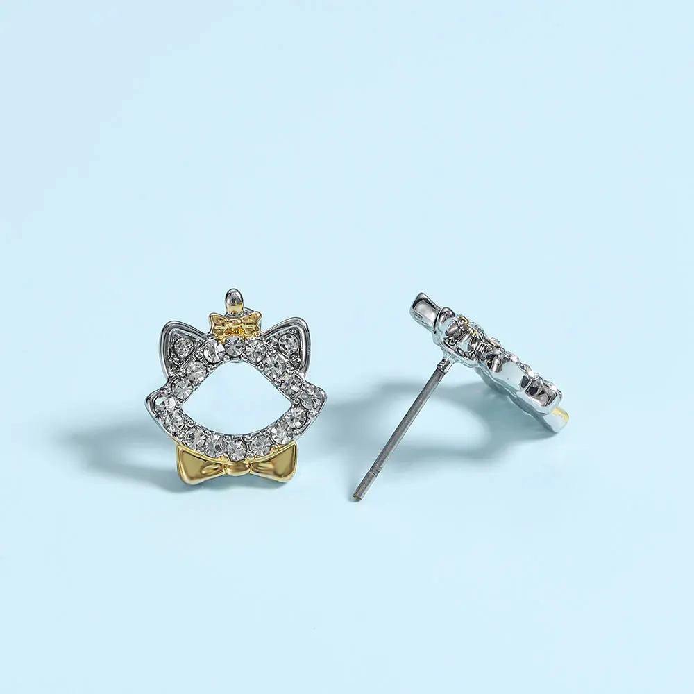 

Harong Cute Cat Earring for Women Simple Luxury Crystal Small Stud Earrings Fashion Romantic Party Jewelry Girl Gift Accessories