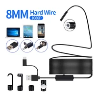 8mm usb endoscope android endoscopic camera for mobile type c industrial borescope 1200p piping snake inspection flexible camera