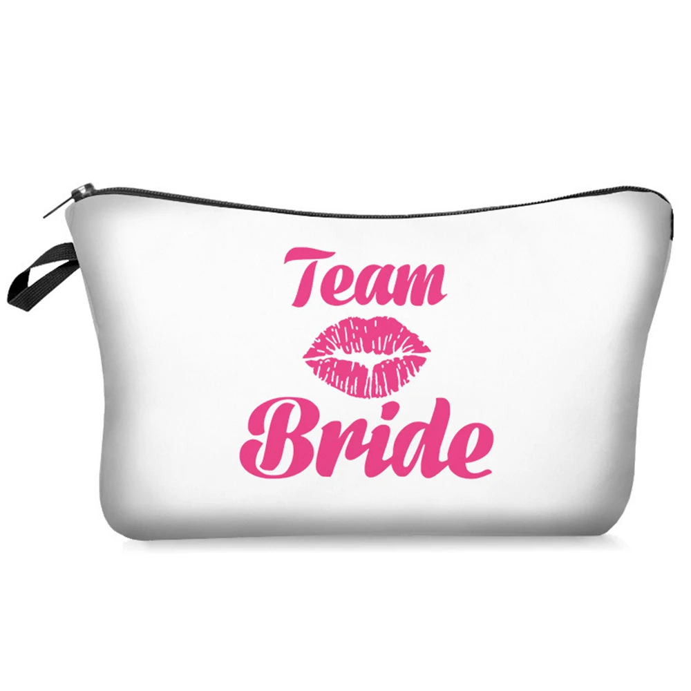 

5 10Pcs Team Bride To Be Cosmetic Bag Bridal Shower Decor Weeding Decoration for Bachelorette Hen Party Wedding Party Decoration