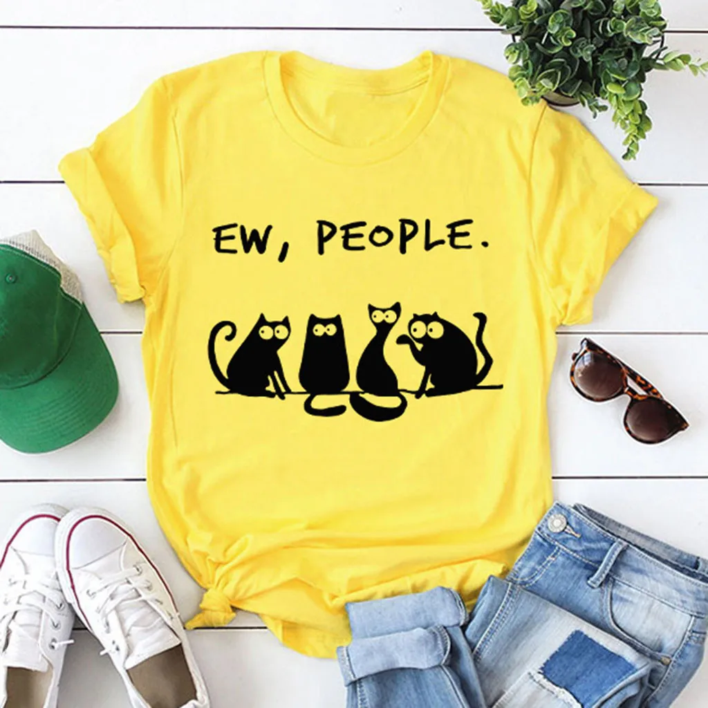 Женская футболка с принтом летняя рубашка коротким рукавом Повседневная Туника