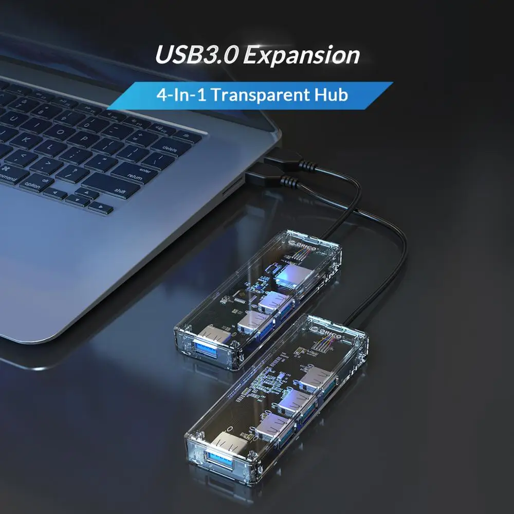 ORICO Универсальный прозрачный концентратор USB 3 0 мульти Высокоскоростной