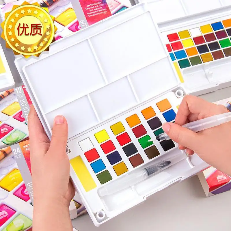 

Borrence Paint Art Painting 36-Color Solid Watercolor Paint Suit Fresh Color Easy to Carry Watercolor Paint