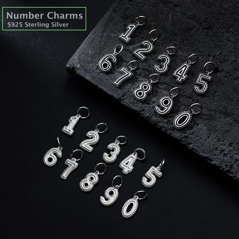 Lo Paulina S925 Стерлинговое Серебро цифры 0 ~ 9 CZ шармы 11 мм скользящая бусина для